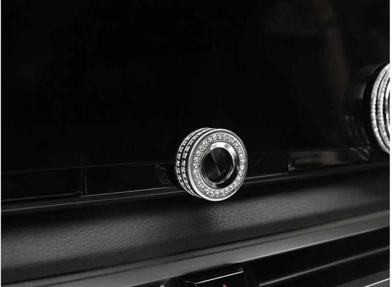 YUWATON Bling Rhinestone Cover Car Accessories Compatible with Lexus ES RX NX LM GX RZ 2023-2026 Car Interior Decoration Sticker (Silver, Air Conditioner knob Cover 3pcs) - Image 4
